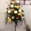 wedding church venue pedestal flower display arrangement