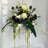 wedding venue flowers breakfast table centrepiece large martini glass flora
